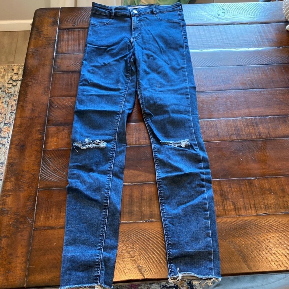 Zara distressed skinny‎ jeans 8